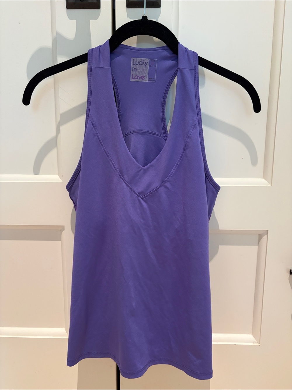 Lucky in Love Lavender V-Neck Racerback Tank